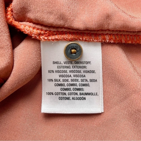 Anthropologie Holding Horses Rust Orange Crushed Velvet Silk Button Down Size S - Picture 14 of 15